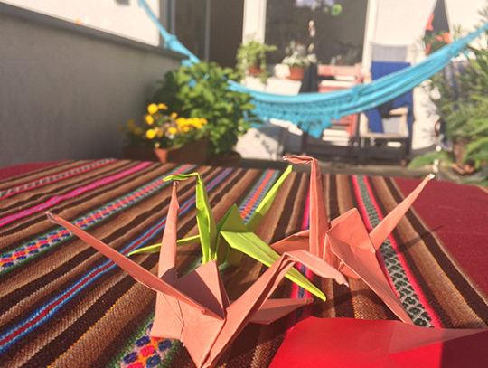 Origami falten auf unserem Sonnenbalkon
